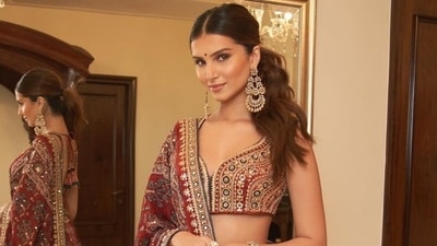 Tara Sutaria's ₹3 lakh Ajrakh print lehenga is fit for new bride's first Diwali, all pics Tara Sutaria's ₹3 lakh Ajrakh print lehenga is fit for new bride's first Diwali, all pics