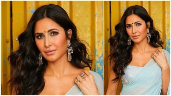 With blue smokey eyes, bindi and long earrings, Katrina Kaif looked to-die-for.(Instagram/@katrinakaif)