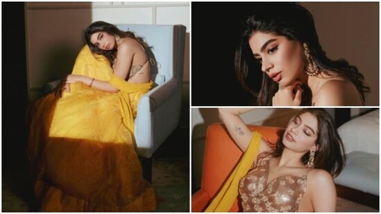 The joy of wearing traditional Indian attire on Diwali is a different feeling altogether. Choti Diwali is being observed in India today, October 3. On the occasion, Khushi Kapoor treated her fans with stunning photos of herself in a yellow lehenga.(Instagram/@khushi05k)