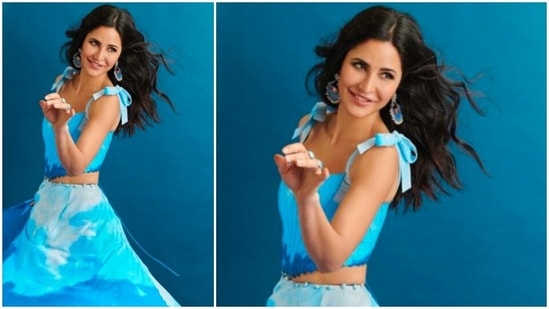 Katrina Kaif looks like a vision in this beautiful blue summery top and skirt. She wore this outfit during the promotions of her film Sooryavanshi which is set to release on November 5.(Instagram/@katrinakaif)