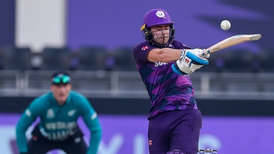 Dubai: Scotland's Matthew Cross bats during the Cricket Twenty20 World Cup match between New Zealand and Scotland in Dubai, UAE, Wednesday, Nov. 3, 2021. AP/PTI(AP11_03_2021_000148A)(AP)