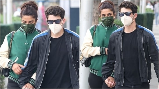 Priyanka Chopra in <span class='webrupee'>₹</span>2 lakh jacket enjoys a date with Nick Jonas in LA, can you guess the bag's price?