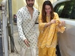 Varun Dhawan with Natasha Dalal on Diwali.