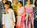 Tanuja, Kajol, Tanishaa Mukerji, Yug and other family members celebrate Diwali.