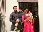 Kareena Kapoor with Saif Ali Khan and their sons Taimur and Jeh.