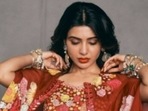 Diwali 2021: Samantha decks up in a red co-ord set, poses with her pet pooches