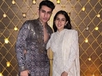 Sara Ali Khan shared a picture with her brother Ibrahim Ali Khan from Ekta Kapoor's Diwali party and wrote, “Happy Diwali. From me and mine to you and yours.”