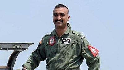 Abhinandan, then 35, scripted military aviation history by downing an F-16, seconds before his own MiG-21 Bison was hit by a missile forcing him to eject. (PTI) Abhinandan, then 35, scripted military aviation history by downing an F-16, seconds before his own MiG-21 Bison was hit by a missile forcing him to eject. (PTI)