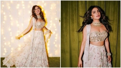 Diwali festivities have made their way into the homes of the celebrities of the tinsel town. Bollywood celebrities are basking in the glow of the festivities of Diwali. The festival of lights is celebrated with a lot of grandeur and pomp, all over the country, Priyanka Chopra, on Thursday, shared a set of pictures featuring her Diwali look. (Instagram/@priyankachopra) Diwali festivities have made their way into the homes of the celebrities of the tinsel town. Bollywood celebrities are basking in the glow of the festivities of Diwali. The festival of lights is celebrated with a lot of grandeur and pomp, all over the country, Priyanka Chopra, on Thursday, shared a set of pictures featuring her Diwali look. (Instagram/@priyankachopra)