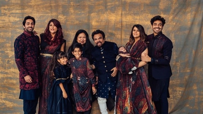 Ayushmann Khurrana, Tahira Kashyap, Aparshakti Khurana and their family. Ayushmann Khurrana, Tahira Kashyap, Aparshakti Khurana and their family.