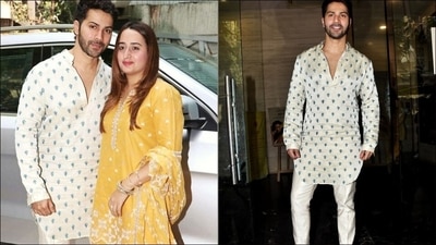 Varun Dhawan's ₹78k head-to-toe tonal look for Diwali puja wins hearts (Instagram/kunalrawalofficial) Varun Dhawan's ₹78k head-to-toe tonal look for Diwali puja wins hearts (Instagram/kunalrawalofficial)