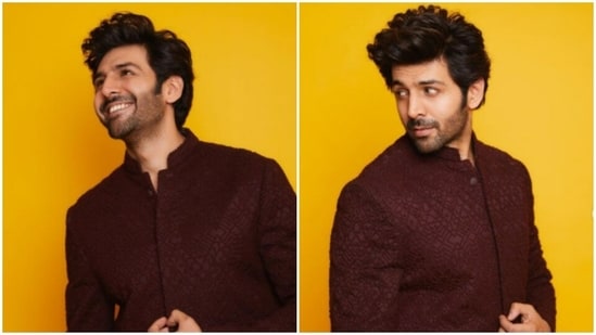 The festivities of Diwali have made their way into the homes of the celebrities. Bollywood celebrities are currently basking in the glow of Diwali. While some are indulging themselves in Diwali sweets, some are sharing their festive attires on their Instagram profile. Kartik Aaryan, on Thursday, shared a slew of pictures of himself, featuring his look for this year’s Diwali. We’re drooling.(Instagram/@kartikaaryan)