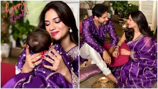 Nusrat Jahan shares son Yishaan&#39;s first picture on Diwali, poses with Yash  Dasgupta in matching outfits. See pics - Hindustan Times