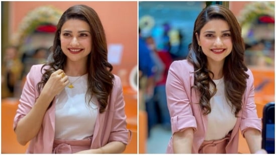Prachi Desai’s sense of sartorial fashion is noteworthy. The actor, when not playing characters for the screen, is usually spotted adorning stunning attires for fashion photoshoots. On Wednesday, the actor shared multiple pictures from one of her inaugural events and her outfit is making her Instagram family drool like anything.(Instagram/@prachidesai)