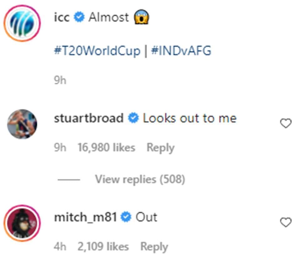 Screenshot of the post shared by ICC on Instagram Screenshot of the post shared by ICC on Instagram 