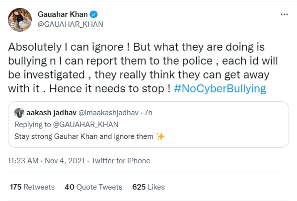 Her fans asked her to ignore the negative comments.