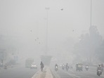 A heavy layer of smog engulfed Kirti Nagar, as people burst firecrackers on Diwali night.