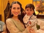 Karisma Kapoor with her nephew Jehangir Ali Khan on Diwali.