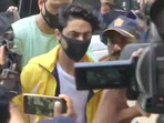 Aryan Khan arrived at the NCB office on Monday.(ANI) Aryan Khan arrived at the NCB office on Monday.(ANI)