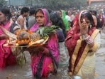 Chhath Puja 2021(Parveen Kumar/HT Photo) Chhath Puja 2021(Parveen Kumar/HT Photo)