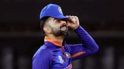 Indian skipper Virat Kohli during the ICC Men's T20 World Cup match between India and New Zealand at Dubai International Stadium in Dubai on Sunday. (ANI)