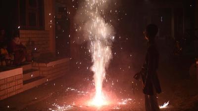 A blanket ban and stringent checks of firecracker sales failed to dissuade Gurugram’s residents, as cracker bursting was reported from across the city till late Thursday. (Parveen Kumar/HT Photo) A blanket ban and stringent checks of firecracker sales failed to dissuade Gurugram’s residents, as cracker bursting was reported from across the city till late Thursday. (Parveen Kumar/HT Photo)