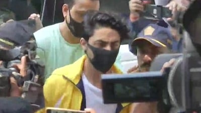 Aryan Khan arrived at the NCB office on Monday. (ANI) Aryan Khan arrived at the NCB office on Monday. (ANI)