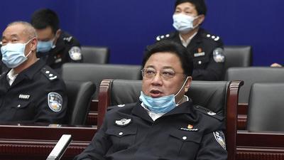 Sun Lijun, then a vice-minister of public security, attends a meeting in Wuhan in central China’s Hubei Province on April 7, 2020. The ruling Communist Party has expelled Sun amid a raft of accusations from corruption to abandoning his post amid the Covid-19 outbreak. (AP) Sun Lijun, then a vice-minister of public security, attends a meeting in Wuhan in central China’s Hubei Province on April 7, 2020. The ruling Communist Party has expelled Sun amid a raft of accusations from corruption to abandoning his post amid the Covid-19 outbreak. (AP)