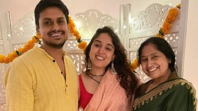 Ira Khan with boyfriend Nupur Shikhare and his mother Pritam Shikhare.