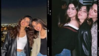 Wishing Khushi on Instagram, Aaliyah Kashyap wrote, "Happy Birthday wifeyyyyy (white heart emojis) love you sm." 