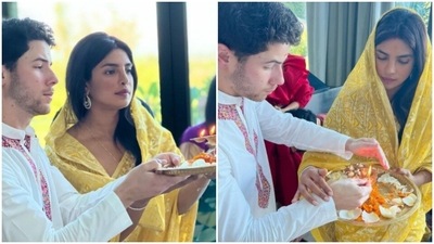 Diwali, the festival of lights, was celebrated on November 4, this year. Lakshmi puja is an integral part of Diwali celebrations. Goddess Lakshmi and lord Ganesh are worshipped during Diwali to invite wealth and prosperity into the home. The celebrities of the tinsel town shared glimpses of their Diwali celebrations at home. Priyanka Chopra shared pictures from her and husband Nick Jonas’ Lakshmi puja at home, on Instagram. (Instagram/@priyankachopra) Diwali, the festival of lights, was celebrated on November 4, this year. Lakshmi puja is an integral part of Diwali celebrations. Goddess Lakshmi and lord Ganesh are worshipped during Diwali to invite wealth and prosperity into the home. The celebrities of the tinsel town shared glimpses of their Diwali celebrations at home. Priyanka Chopra shared pictures from her and husband Nick Jonas’ Lakshmi puja at home, on Instagram. (Instagram/@priyankachopra)