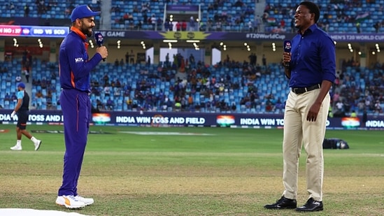 Virat Kohli managed to have a smile on his face as the India captain won the toss for the first time in this T20 World Cup. (Getty)