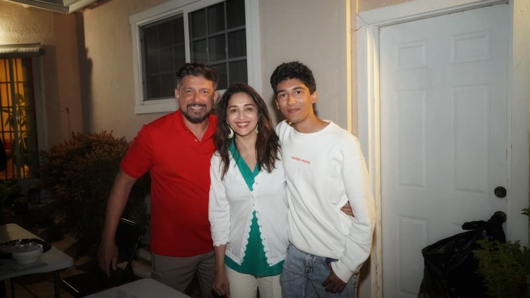 Madhuri Dixit with her son Arin and Dr Shriraam Nene. Madhuri Dixit with her son Arin and Dr Shriraam Nene. 