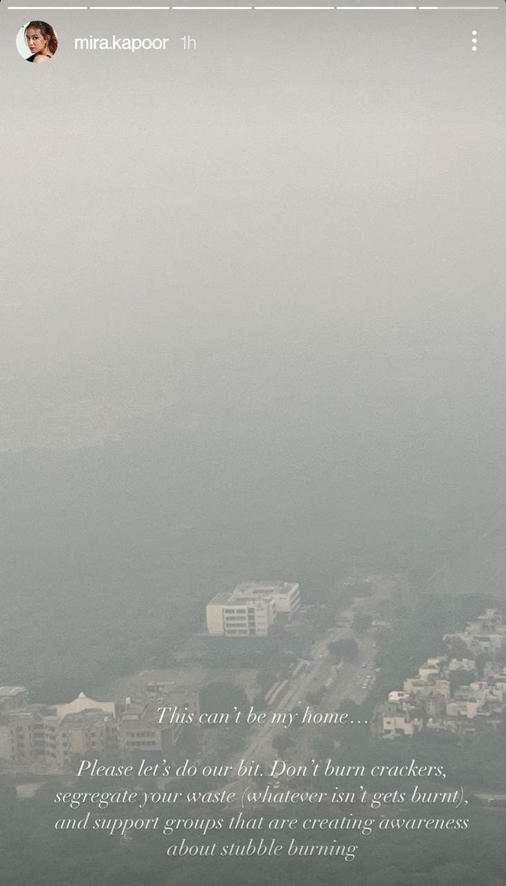 Mira Rajput expresses her disappointment over Delhi's severe air quality.&nbsp;