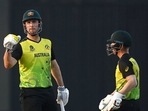 Abu Dhabi, Nov 06 (ANI): Australia's Mitchell Marsh celebrates his half-century during the ICC Men's Twenty20 World Cup 2021 cricket match between Australia and West Indies, at Sheikh Zayed Stadium, in Abu Dhabi on Saturday. (ANI Photo)
(ANI )