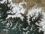 This image collected by Landsat 9 on October 31, 2021, and released by Nasa, shows the city of Kathmandu, Nepal, seen at the bottom left, lies in a valley south of the Himalayan Mountains between Nepal and China. (AFP) This image collected by Landsat 9 on October 31, 2021, and released by Nasa, shows the city of Kathmandu, Nepal, seen at the bottom left, lies in a valley south of the Himalayan Mountains between Nepal and China. (AFP)