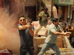 Some among the protesting farmers tore posters of the movie put up outside the cinema hall in Punjab's Hoshiarpur district. Some among the protesting farmers tore posters of the movie put up outside the cinema hall in Punjab's Hoshiarpur district.