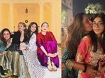 Kareena Kapoor with Amrita Arora, Karisma Kapoor and Samiera Kapoor at a Diwali bash. Kareena Kapoor with Amrita Arora, Karisma Kapoor and Samiera Kapoor at a Diwali bash.