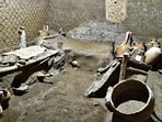 A “slaves room” at a Roman villa, containing beds, amphorae, ceramic pitchers and a chamber pot is discovered in a dig near the ancient Roman city of Pompeii(AP) A “slaves room” at a Roman villa, containing beds, amphorae, ceramic pitchers and a chamber pot is discovered in a dig near the ancient Roman city of Pompeii(AP)