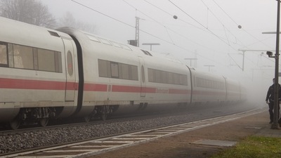 An ICE high-speed train is seen at the train station of Seubersdorf, southern Germany after several people were wounded in a knife attack on the train. (AFP)