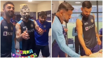 Virat Kohli's birthday celebrations&nbsp; (Screengrab)