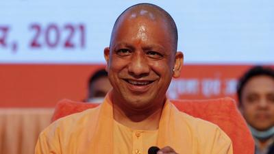UP CM Yogi Adityanath addresses a press conference in Lucknow, India, Sunday, Sept. 19, 2021. (AP Photo/Rajesh Kumar Singh) (AP) UP CM Yogi Adityanath addresses a press conference in Lucknow, India, Sunday, Sept. 19, 2021. (AP Photo/Rajesh Kumar Singh) (AP)