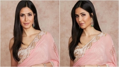 Katrina Kaif's blush pink saree is the quintessential festive look, fan calls her Queen of million hearts Katrina Kaif's blush pink saree is the quintessential festive look, fan calls her Queen of million hearts