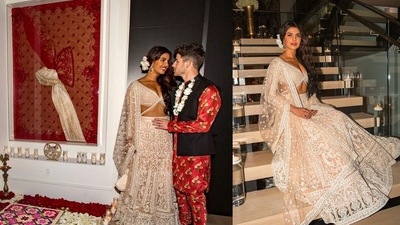 Priyanka Chopra and Nick Jonas at their Los Angeles home. Priyanka Chopra and Nick Jonas at their Los Angeles home. 