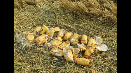 Heroin recovered from near the Zero Line along the India-Pakistan border in the area under the 52 Battalion of the BSF in Abohar Sector in Punjab.