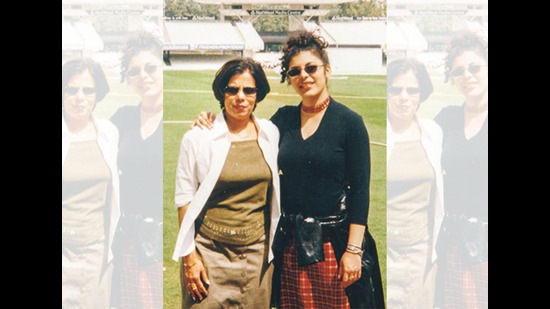 With her mom Minnie (left) at Lord’s Cricket Ground in 2003 With her mom Minnie (left) at Lord’s Cricket Ground in 2003