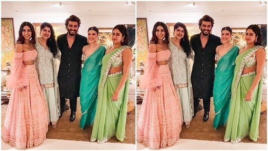 Arjun and Anshula recently celebrated Diwali with their family members. The Kapoor family got together at Anil Kapoor's house in Mumbai. Khushi Kapoor, Janhvi Kapoor, Boney Kapoor, Shanaya Kapoor, and Rhea Kapoor, among others, were in attendance at the bash.(Instagram/@anshulakapoor)
