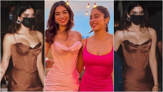 Khushi Kapoor wears two corset slip dresses worth <span class='webrupee'>₹</span>13k for birthday bash with Janhvi Kapoor