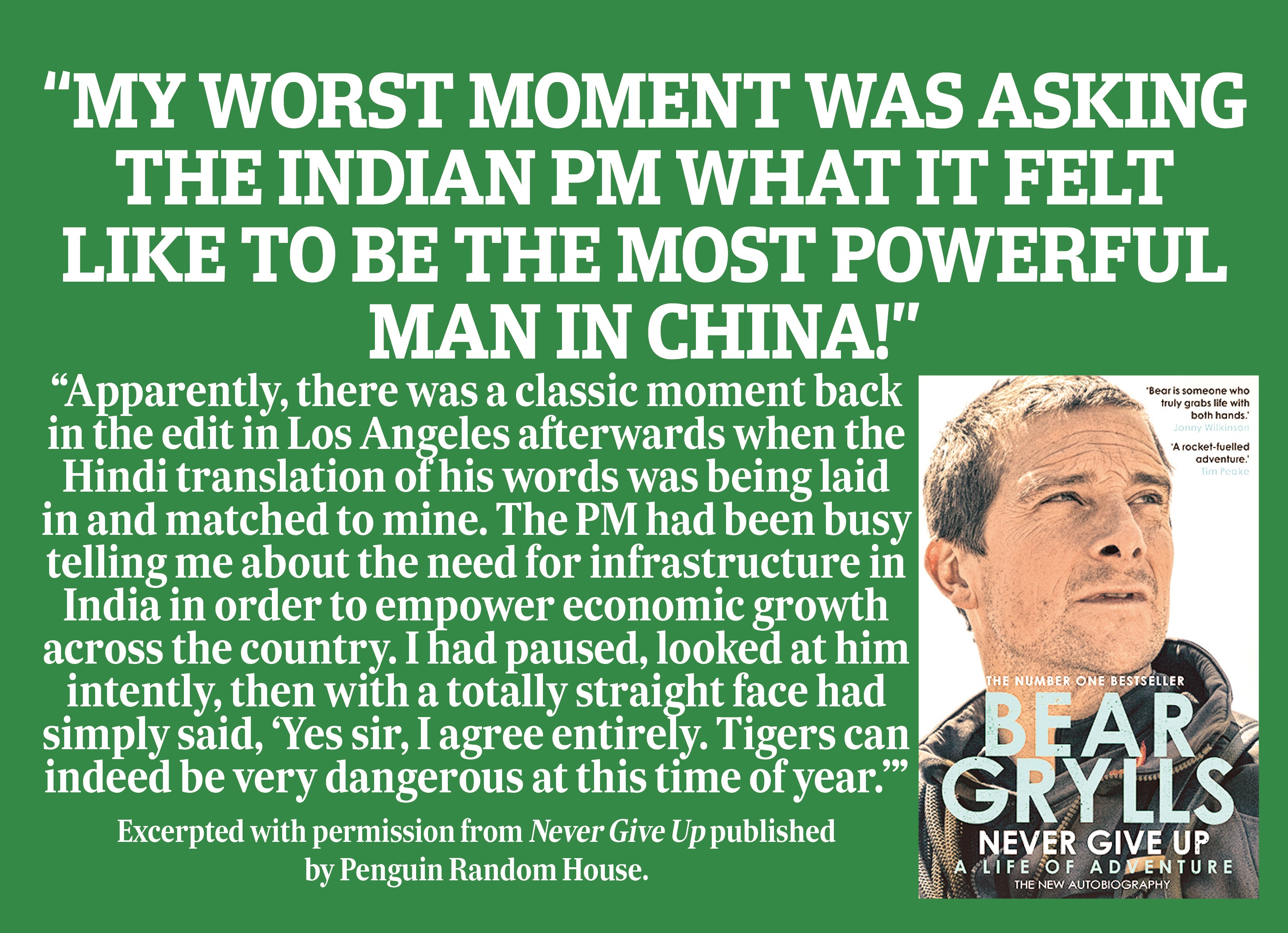 Excerpts from Bear Grylls’ latest book Excerpts from Bear Grylls’ latest book