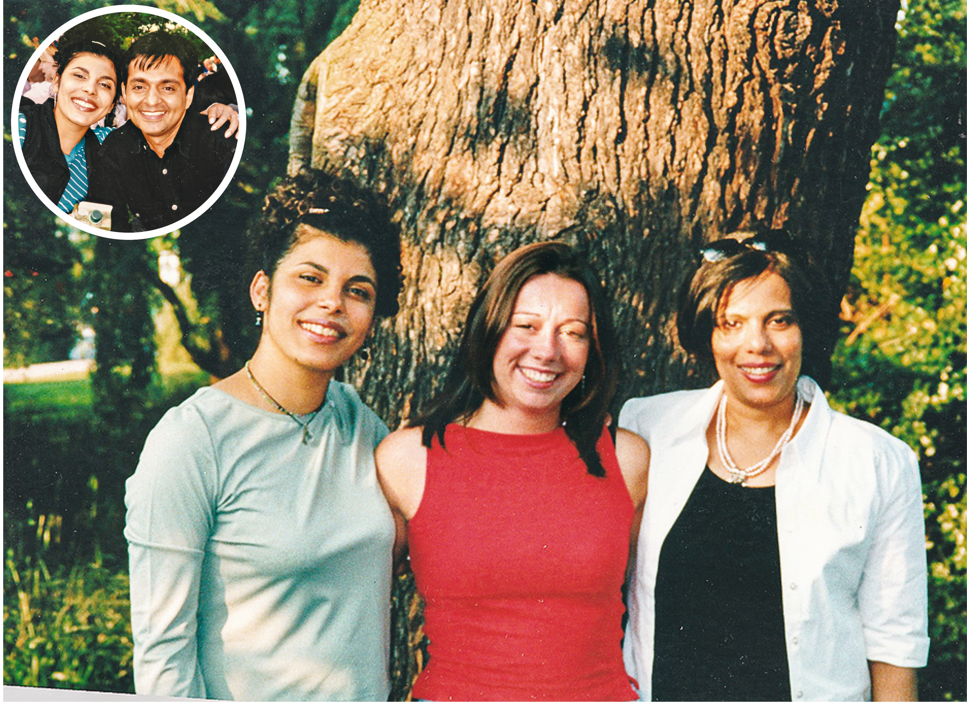 With friend Laura and her mother Minnie at East 15 Acting School in 2003; (inset) With Asif Ali Beg at Regents Park in 2003 With friend Laura and her mother Minnie at East 15 Acting School in 2003; (inset) With Asif Ali Beg at Regents Park in 2003